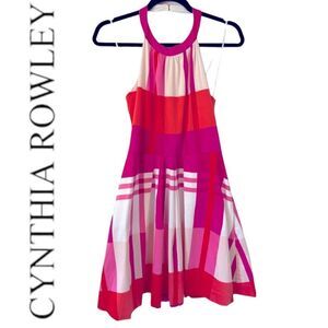 Cynthia Rowley Pleated Halter Dress,‎ Size 6